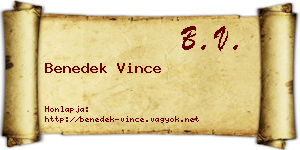 Benedek Vince névjegykártya