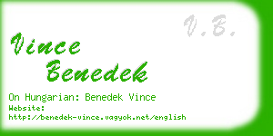 vince benedek business card